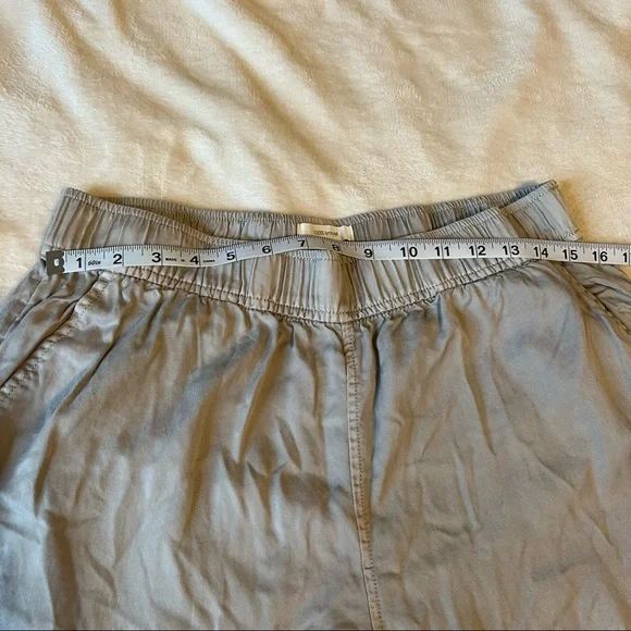 C&C California 100% Lyocell Gray Wide Leg High Rise Pants Elastic Waist Pockets - Picture 4 of 7